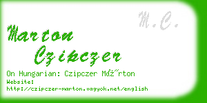marton czipczer business card